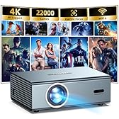 [Electric Focus] 4K Support Projector with WiFi6 and Bluetooth 5.3, Outdoor Projectors for Outside Video Use, OWNKNEW Gaming Movie Proyector, Auto Keystone Correction