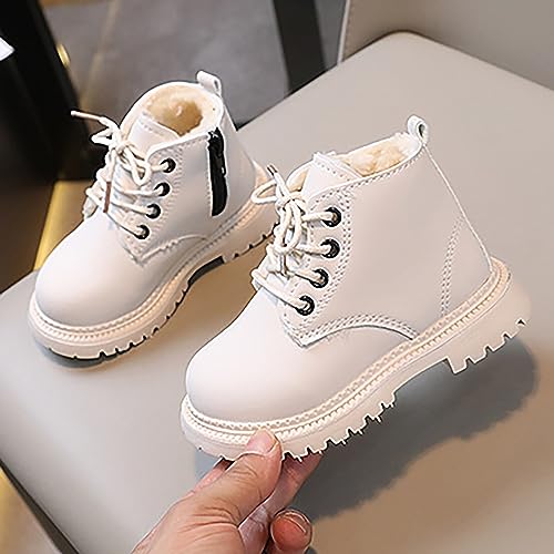 Toddler Winter Boots Little Boys Girls Fleece Lined Outdoor Snow Shoes Lace Up Side Zipper Ankle Boot Dress Shoes3