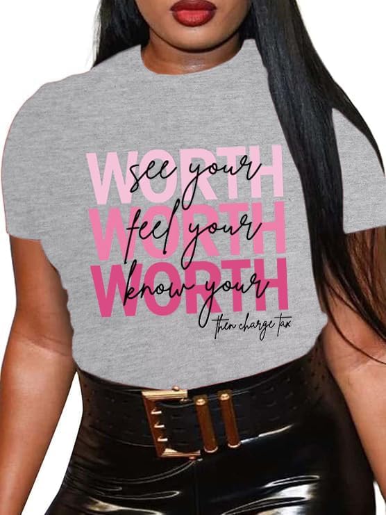 Women's Graphic T Shirts Casual Funny Printed Short Sleeve Undershirts Crewneck Summer Shirts for Women