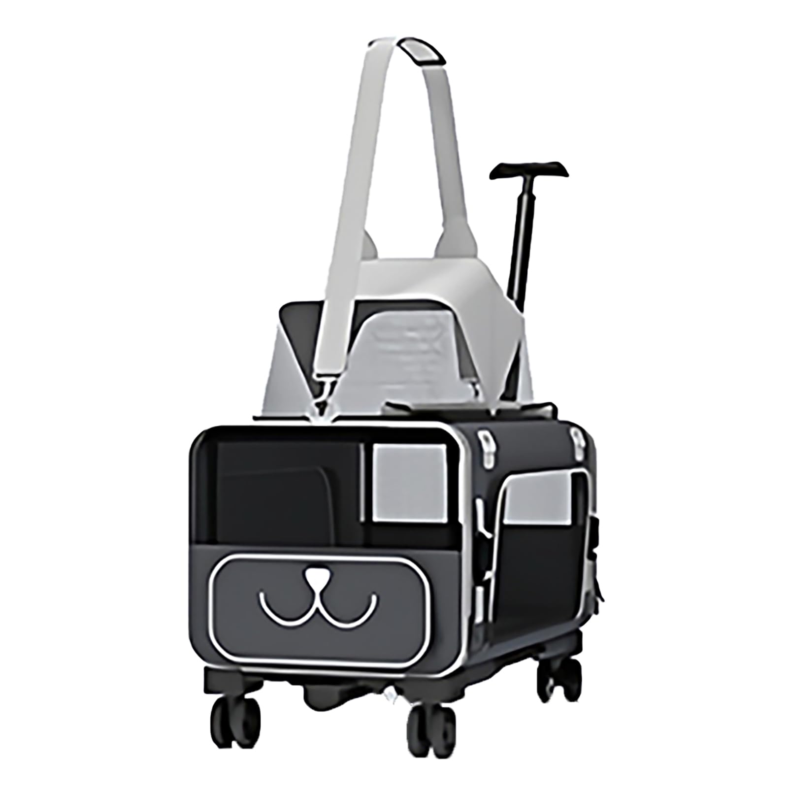 TransportíN Grande para Perros/Mascotas, TransportíN con Ruedas De Alta Capacidad para Gatos, DiseñO Expandible, con Ruedas Y Alfombrilla, Apto para Dos Gatos.-Gray
