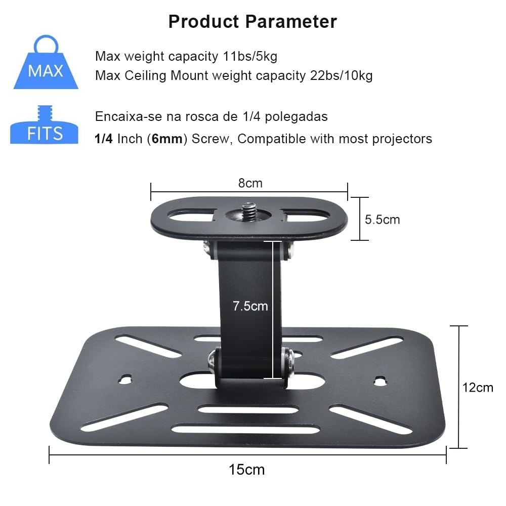 Réglable Support de projecteur Bureau Support Table Mobile projecteurs Universel réglable Amovible Studio Maison Gain de Place