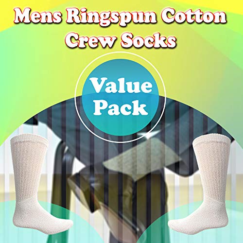 12 and 48 Pairs Value Pack of Wholesale Sock Deals Mens Ringspun Cotton Crew Socks3