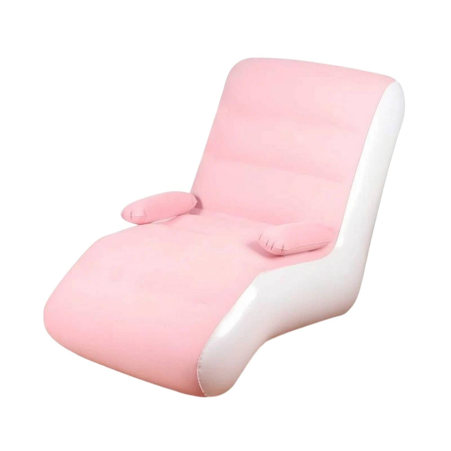 Lightweight Portable Inflatable Lounge Chair Soft Inflatable Chair with Backrest Comfortable Flocked Air Sofa Compact for Adults, Campers, Living Room, Balcony, Garden, Pink S-Shaped Sofa-picture-36