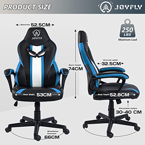 Image of JOYFLY Gaming Chair, Game Chair for Adults, Gamer Chair Racing Style Ergonomic PC Chair with Headrest and Lumbar Support, for Boys Teens（Blue）