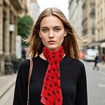Red and Black White Polka Dot Green Clover 50s Scarf Sheer Square Ribbon Neck Head Scarf for Women Headwrap Tie Scarves