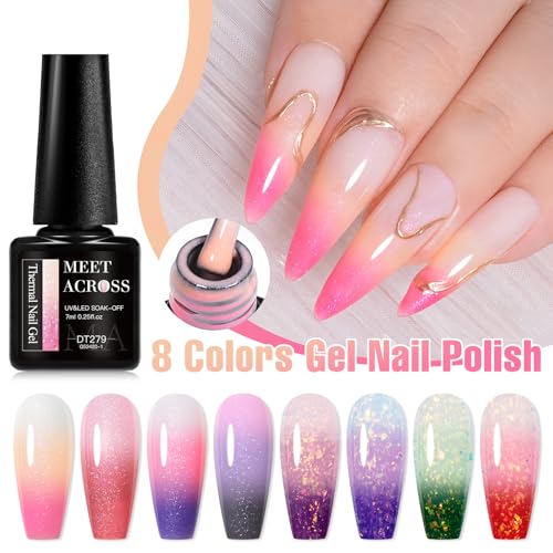Set de 8 esmaltes de gel que cambian de color MEET ACROSS miniatura 3
