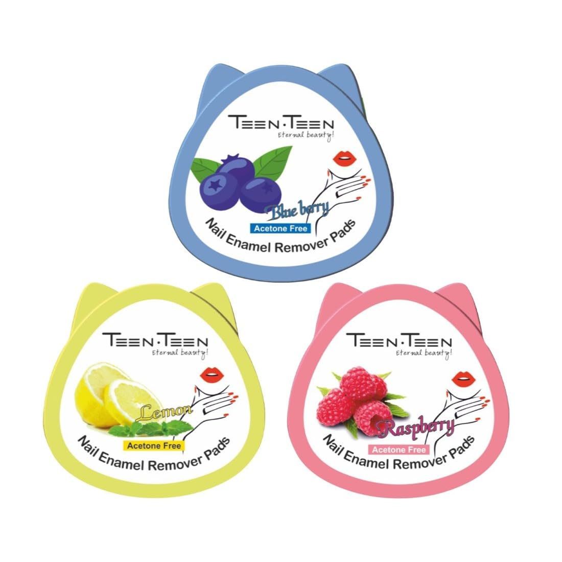 TEEN TEEN Nail Enamel Remover Pads – Acetone-Free, Gentle on Nails, Travel-Friendly, Easy & Mess-Free Use, Multicolor4- (Pack of 3), 2gm Each-image-11