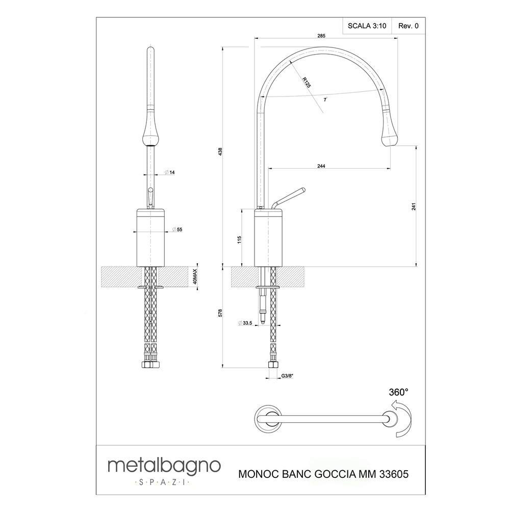 Gessi serie Goccia miscelatore lavabo cod. 33605