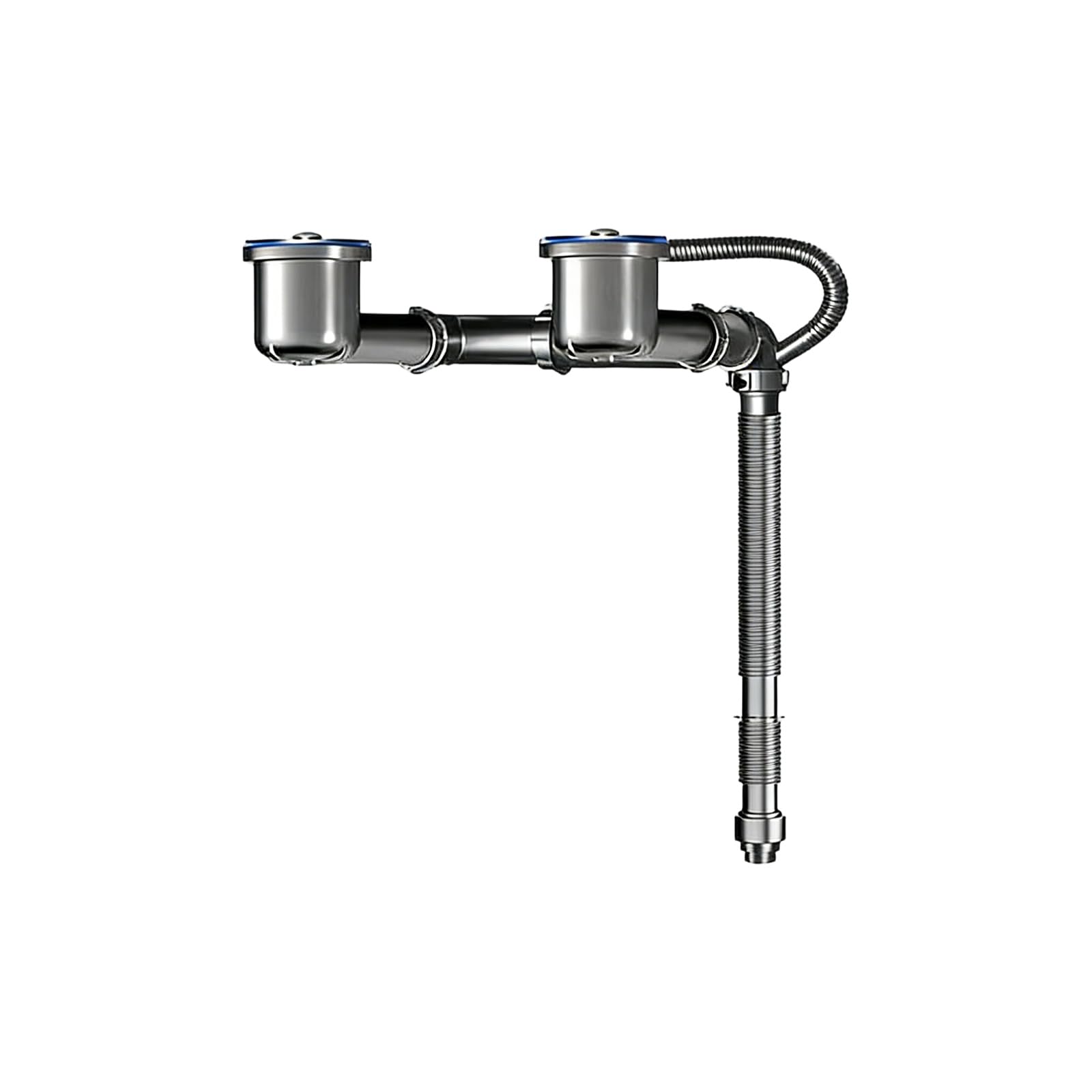 Single/Double Sink Drain Pipe Set Space Saving Deodorants Filter Kitchen Sinks Drainage Pipe for Under Sink Plumbing Space Saving Deodorants Filter