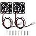 EMSea 2 Unidades sin escobillas Ventilador de refrigeración Radiador de bajo ruido 3D Impresora PC caso DC 5V 0.15A Mini 10000RPM 25x25x10mm con tornillo M3