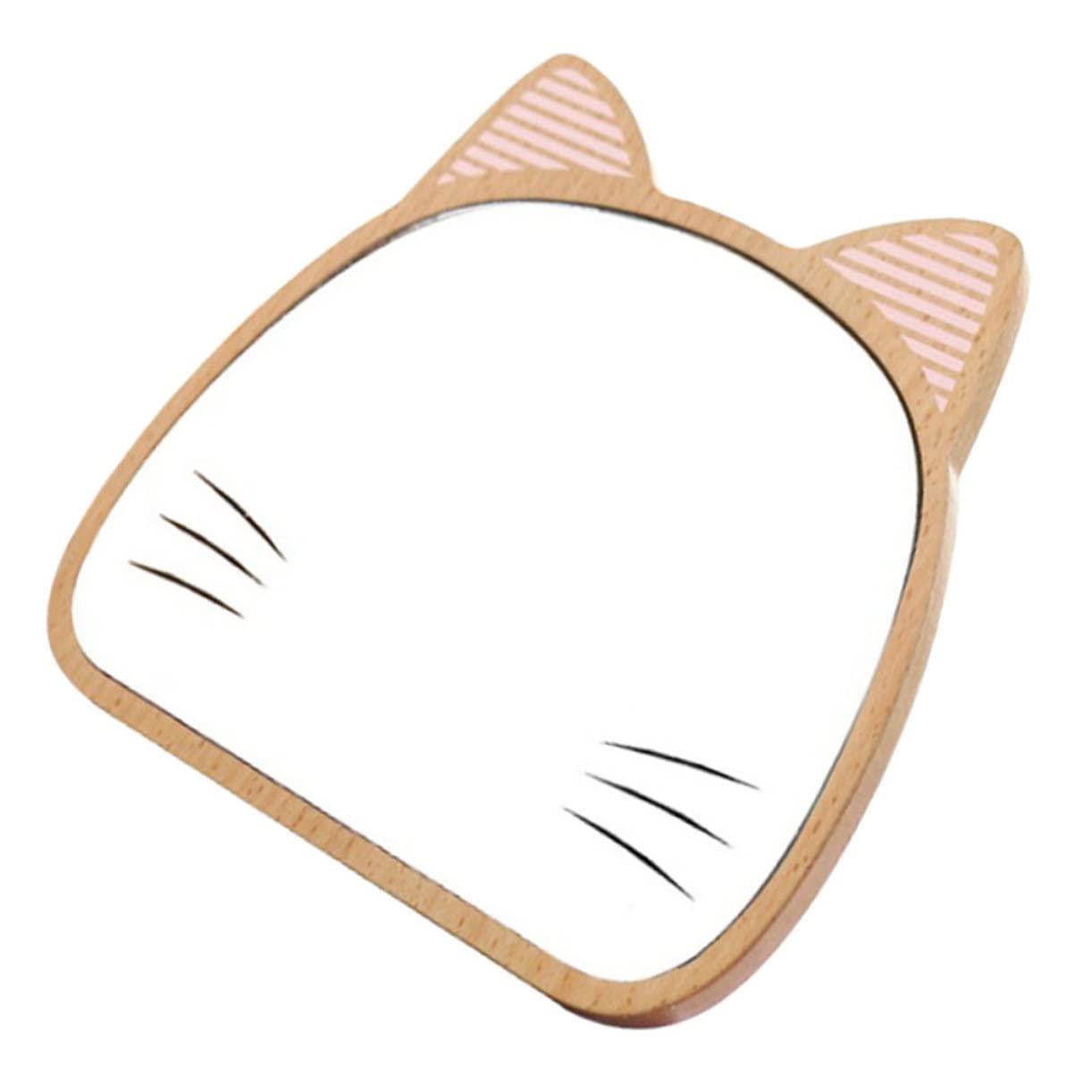 minkissy 1 PC Wooden Vanity Mirror Cosmetic Hand Mirror Travel Makeup Mirror Wooden Table Makeup Mirror Desktop Accessories Womens Travel Accessories Makeup Vanity Mirror Lovely Mirror Miss