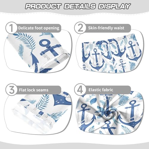 Marine Ocean Navy Blue Kids Girl's Cotton Pants Casual Full Length Workout Pants Running3