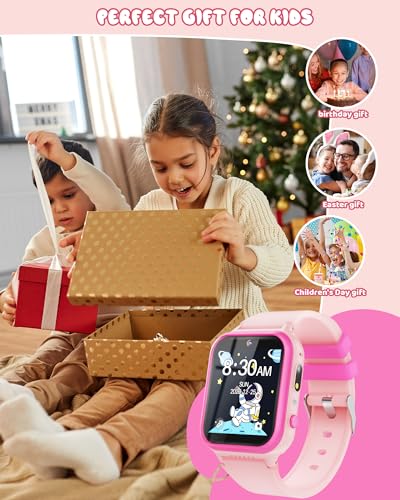 Image of Kikapabi Kids Toy Smart Watch, Suitable for 3+ Boys and Girls,Birthday Christmas New Year Gifts for 3+ Years Old Girls Boys.(Pink)