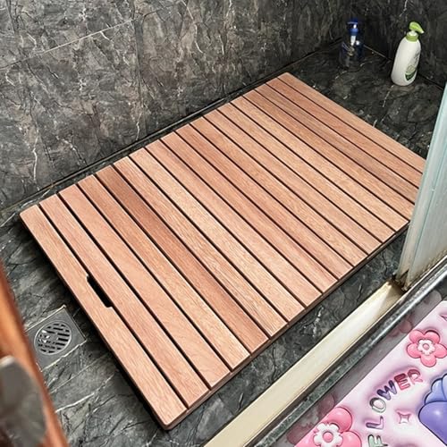 Custom Cedar Bath Mat - Anti-Slip Wooden Shower Mat, Sauna & Spa Slat Floor Mat, Available in 13-50 Inch Sizes for Indoor/Outdoor Use (30x39in)