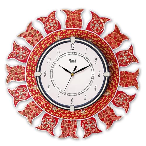 Image of Ajanta Mandala MDF Wooden Wall Clock for Home Decor 33 cm