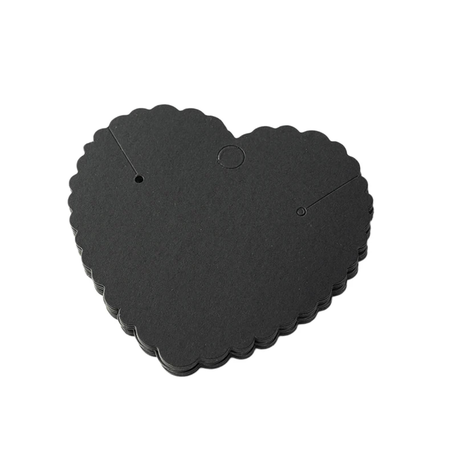 EDvkrgqx Earrings Necklace Display Cards, Heart Shape Earring Display Cards Holder for Jewelry Multicolor(Black Heart)