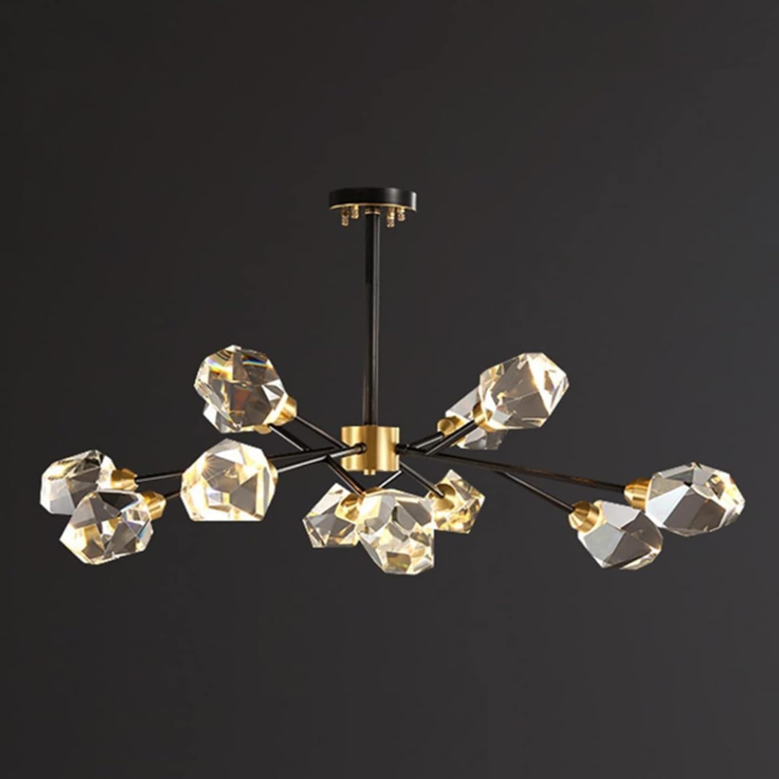 HYJAUSXB Vintage Pendant Lamp, Light Luxury Living Room Chandelier,Chandeliers Modern K9 Crystal Contemporary Ceiling Fixtures Dimmable for Dining Bedroom