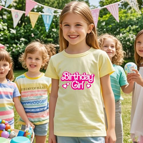 Image of Birthday Girl Tshirt Toddler Birthday Shirts Tees Little Kids Top Outfit Cotton Short Sleeve 2nd 3rd 4th 5th 6th 7th 8th