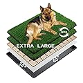 MEEXPAWS Artificial Grass For Dog Litter Tray | Extra Large 114×86 cm | 2×Fake Grass For Dogs Replacement| Rapid Drainage | 2 Training Pads | Indoor Dog Potty Litter Box