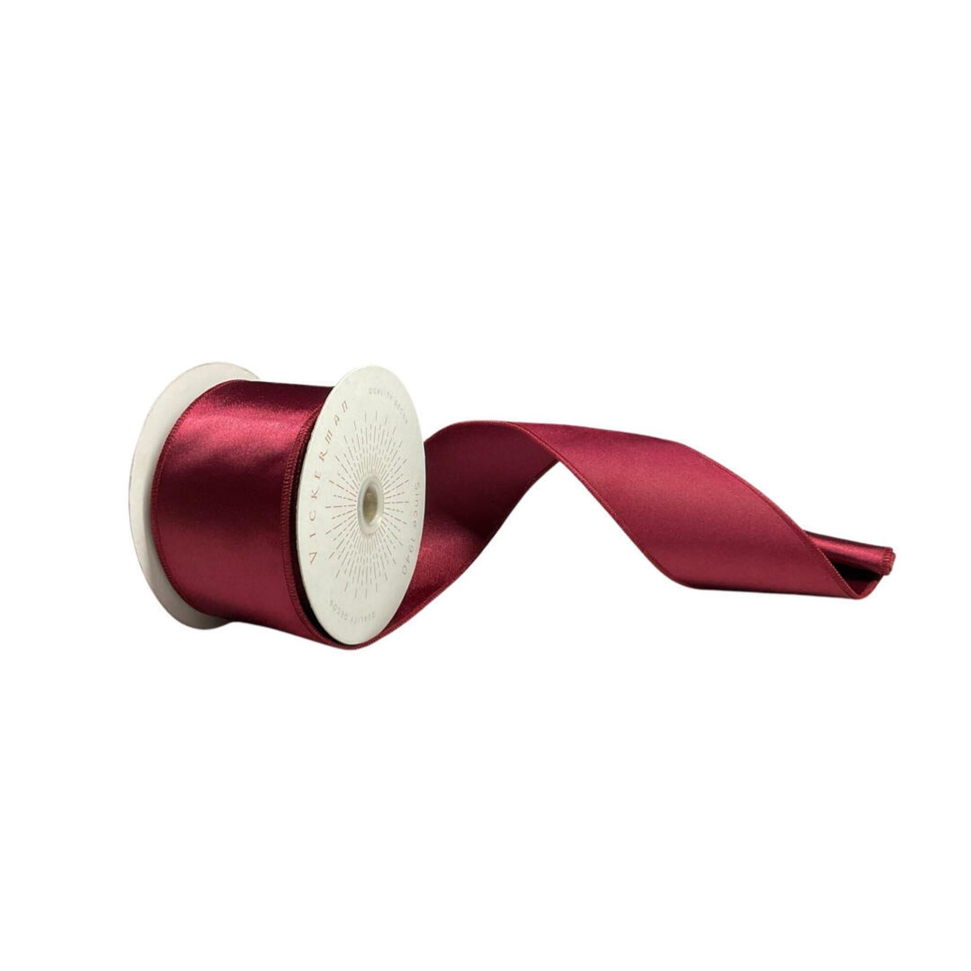 Vickerman Ruban de Noël en satin de vin 6,3 cm x 9,1 m