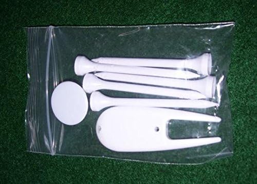 Review 50 Golf Tournament Package with White Golf tees, Ball Marker, Divot Tool