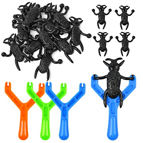 Ainiv Cockroach Poo Slingshot Toy, 12 Cockroach Poo and 3 Slingshots