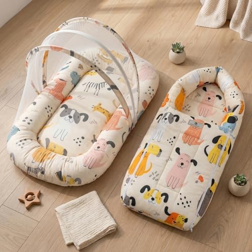Image of StarAndDaisy 2-in-1 Baby Sleeping Bag with Mosquito Net for Newborn -Soft & Breathable Cotton Sleeping Sack Cum Wrapper /Foldable Bag for Baby Protection.
