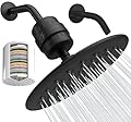 SparkPod High Pressure Shower Filter Head with Shower Arm - Water Filter and 9.5" Shower Head with Enhanced Formula Filter Helps Remove Chlorine (Midnight Black Matte)