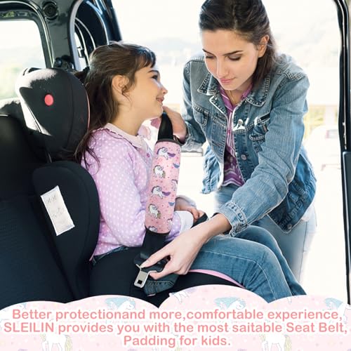 Image of Seat Belt Cover for Kids, Seat Belt Pad for Boys Girls, Car Seat Straps Shoulder Pads for Kids, Kid's Seat Belt Cushion, Shoulder Strap Pad, 1 Piece (Pink Unicorn)