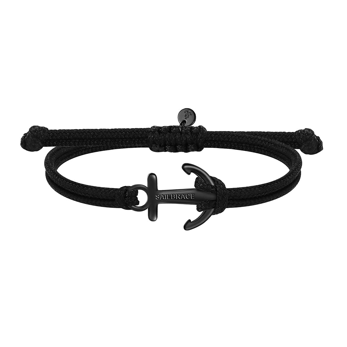SAILBRACE Bracciale nero con ancora nera