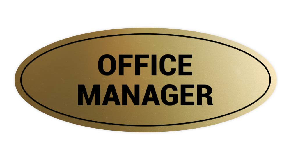 Signs ByLITA Oval Office Manager Sign (Brushed Gold) - Medium