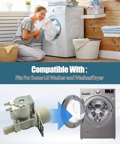 Image of 5220FR2006W Water Inlet Valve Compatible With Some LG Washer /Dryer | Replace F3K7CYK2S ASTESEU F3K7CYK2W ABWESEU F3L2CNV4W Etc
