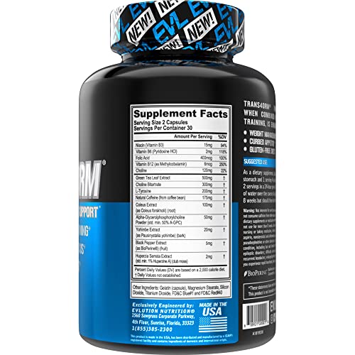 EVL Thermogenic Fat Burner Pills - Weight Loss Support and Fast Acting Energy Booster - Trans4orm Green Tea Fat Burner Pills, Metabolism Support, Appetite Support, Weight Loss Supplement (30 Servings) - Image 5