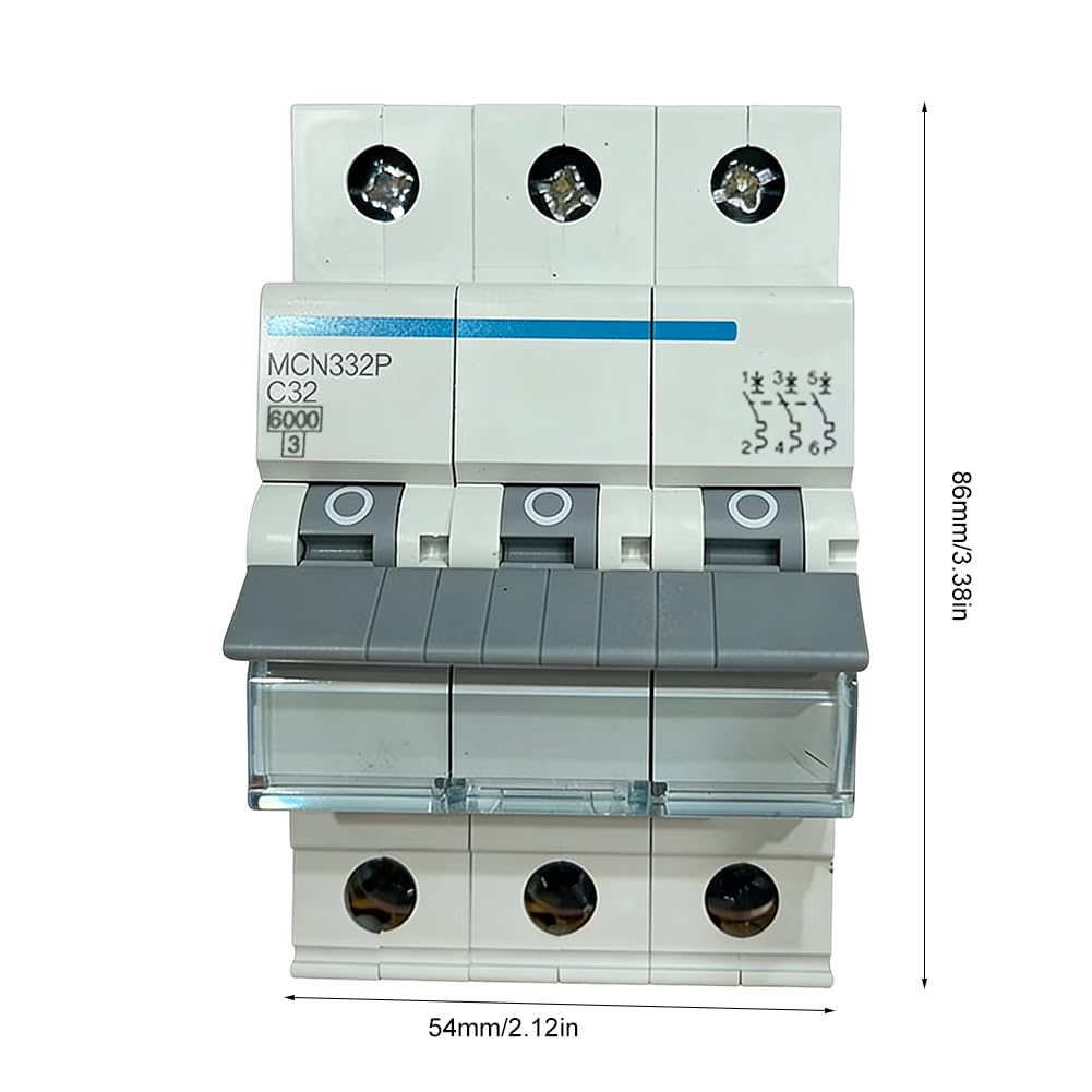 Interruttore di protezione cavo MCN332, fusibile automatico 32A, sistema di serraggio corrente rotatoria (3P), resistenza a cortocircuito 6kA, caratteristiche C