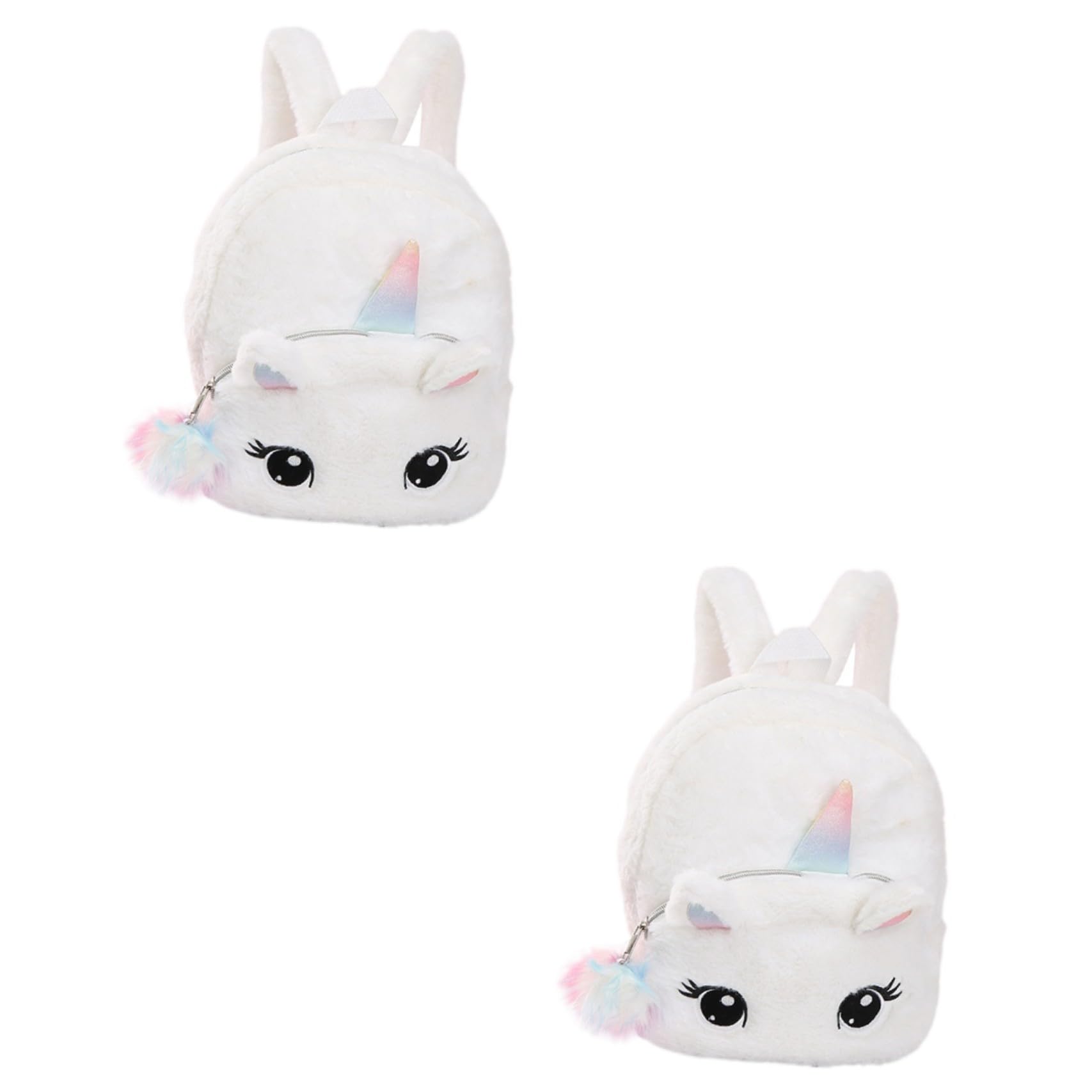 SHERCHPRY 2pièces à Garçon Fille Licorne Peluche Scolaire Créatif Et Pratique Pour Voyage Et Sorties Blanc