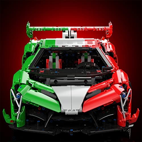 AMOC Technik Statische Version Sportwagen Baukasten für Lamborghini, 3611 Teile+ 1:8 Sportwagen Bauset, Kompatibel mit… – Bild 3