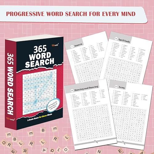Image of 365 Word Search :- Word search puzzle book, 365 word search puzzle book, educational word search puzzle book, word hunt fun activity book, interactive wordserach activity book
