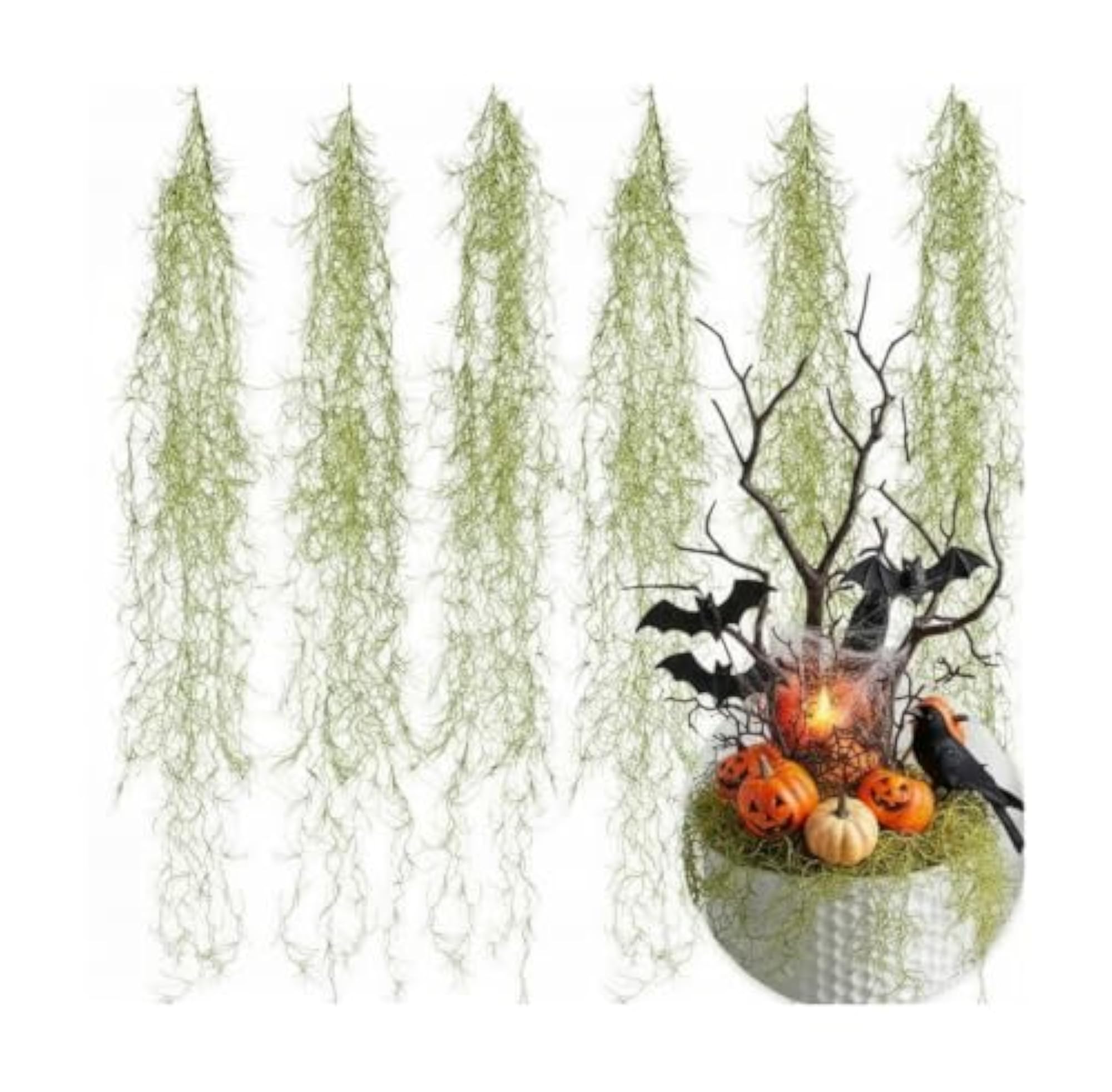 Faux Greenery Spanish Moss for Hanging Plants Decor