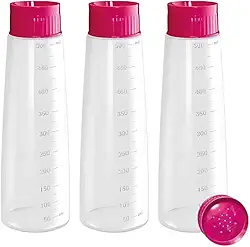 3 Bisnaga 500ml Tampa Chuveirinho Para Molhar Massa De Bolo