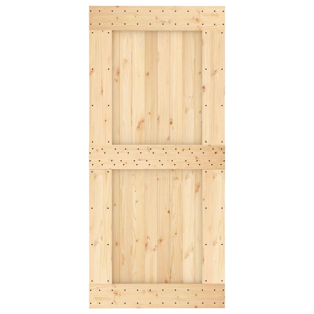 vidaXL Porta 95x210 cm in Legno Massello di Pino, Marrone