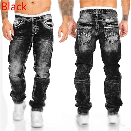 Straight Jeans Men's Retro Washed Jeans Spring and Summer Boyfriend Style Loose Jeans Street Trousers3
