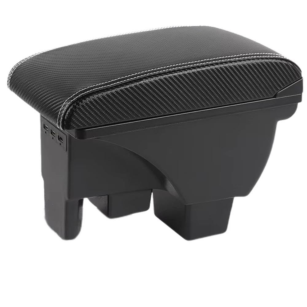 FSOZDBBPL For Polo 2019-2024 Car Armrest Box Storage Box Retrofit Parts Interior Parts(C3 Black White line)