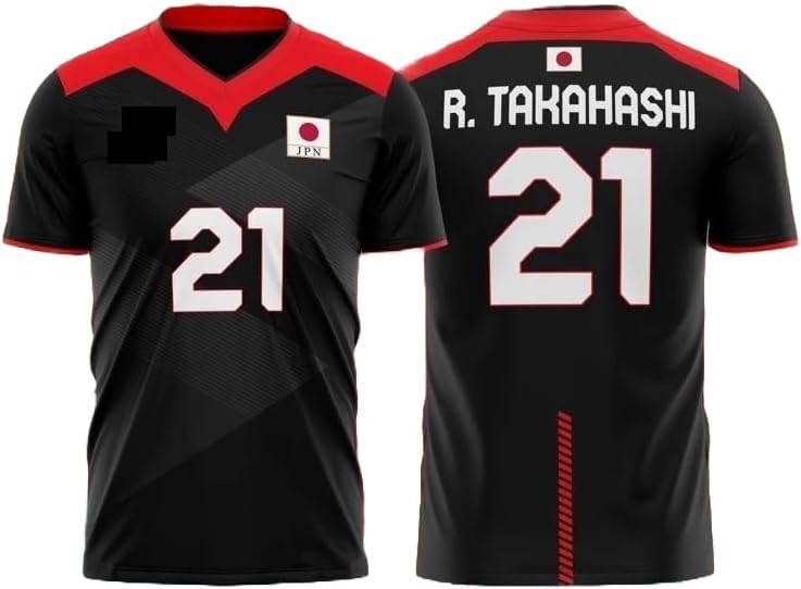 R Takahashi Japanese Japan Volleyball Jersey Shirt Black