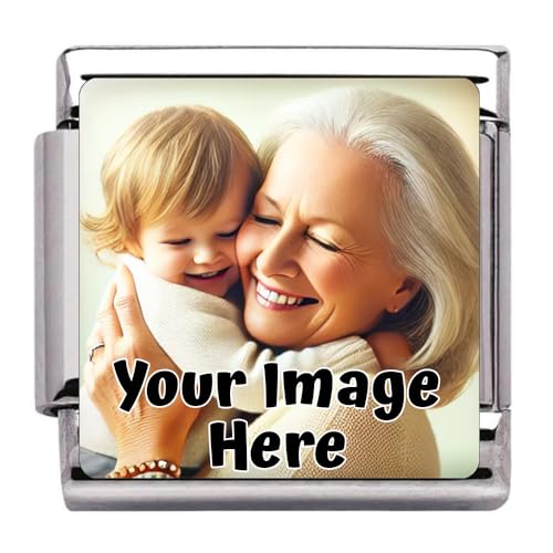 2Burned Personalised Family Photo Charm Link fits all classic 9mm Italian style Bracelets
