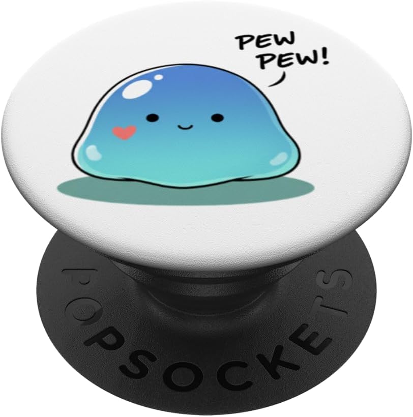 Pew Pew Kawaii Slime Cute Anime Jelly Funny Gaming PopSockets Adhesive PopGrip