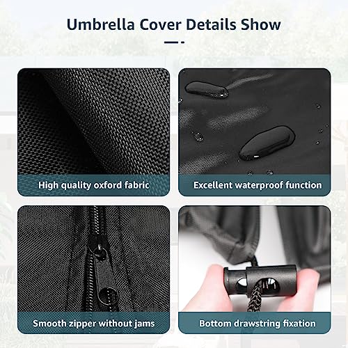 boyspringg Capas para guarda-chuvas cantilever de pátio de 2,7 a 4 metros com deslocamento 420D à pr