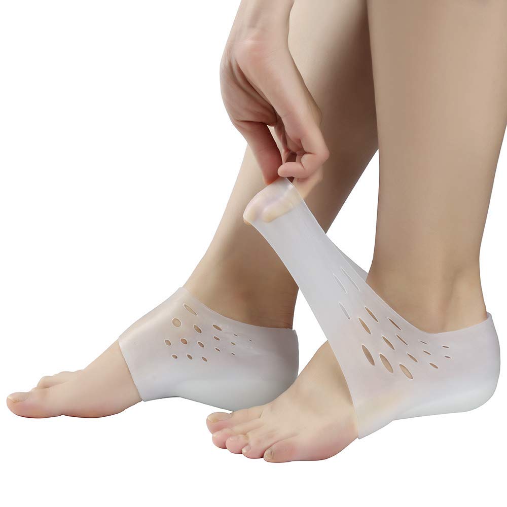 LJXiioo Taille fasciite Augmenter plantaires Talons Manches, Tampons Talonnette Invisible, Talonnettes Gel Coussin Grand pour Le
