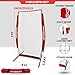 PowerNet Portable Baseball Practice Net for Pitching and Hitting, Softball Pitching Net, Pop Up Batting Cage Net Coach Shield from Errant Throws, Backyard Outdoor Training, 7 FT I-Screen (Red)