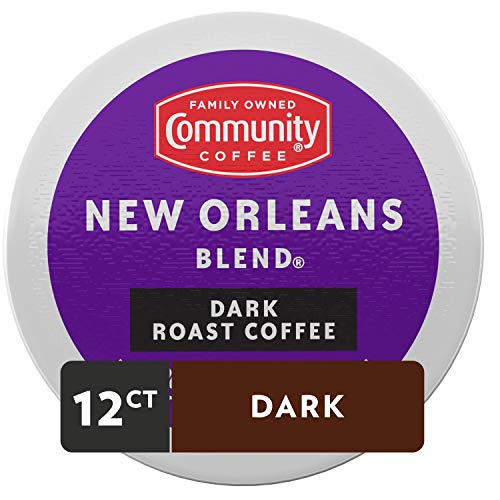 Image of Community Coffee New Orleans Blend 12 Count Coffee Pods, Special Dark Roast, Compatible with Keurig 2.0 K-Cup Brewers, 12 Count (Pack of 1)
