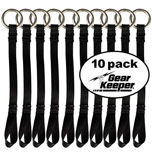 Image of Gear Keeper Load Ring Strap TA1-1001-10PK - 5 lb Tool Weight Limit - Reinforced 8 inch Nylon Webbing - Stainless Steel Ring - Tethered Tool Attachment - ANSI /ISEA 121-2018 Compliant - USA Made (10-Pack)